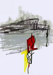 Red Figure Urban Abstract