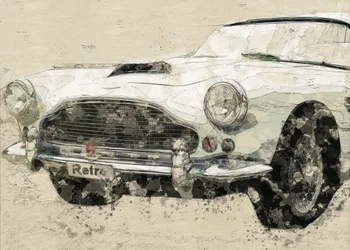 Retro Classic Car Sketch