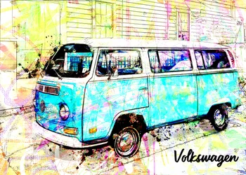 Vibrant Retro Van
