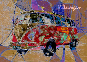 Vibrant Retro Van Art