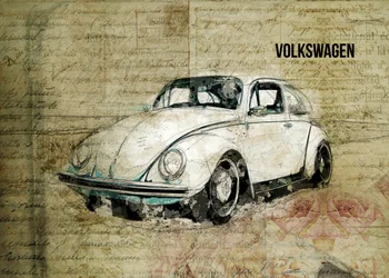 Vintage Beetle Sketch Art