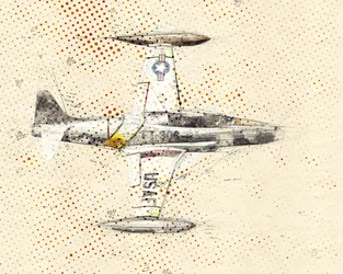 Vintage Jet Blueprint