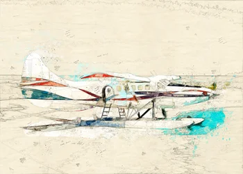 Vintage Seaplane Sketch