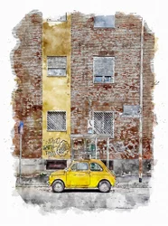 Yellow Classic Street Car