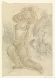 Two Kneeling Nudes