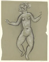 Dancing female nude