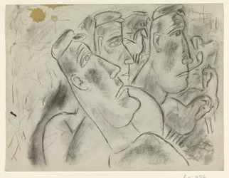 Three Farmers in a Meadow with Horses