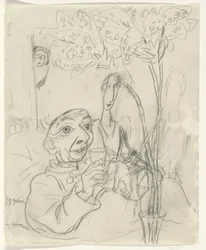 Caricature of Leo Gestel on His Sickbed