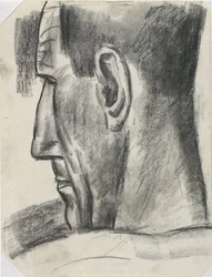 Head of Man Seen from Behind and in Profile