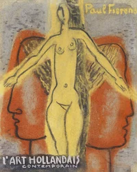 Naked Woman Between Two Men Looking Away From Each Other