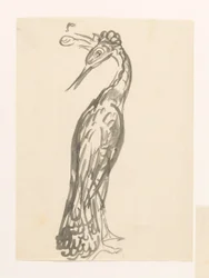 Heron with Head Turned Back