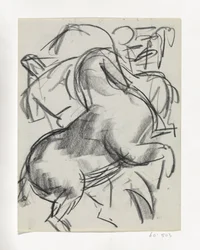 Rearing Horse with Figure in the Background