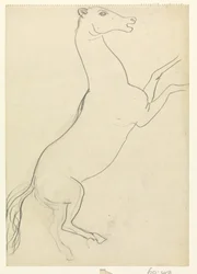Rearing Horse without Mane