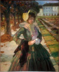 Young Woman in Green Dress