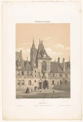 View of the façade of the Palais Jacques-Coeur in Bourges (Contemporary France)