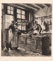 Interior of a Butcher Shop