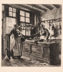 Interior of a Butcher Shop