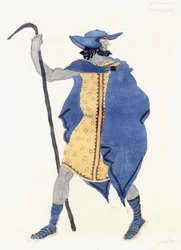 Costume design for Oedipus at Colonnus- the Stranger, c. 1899-1909