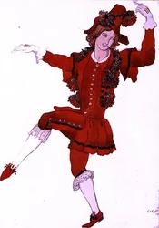 Costume design for a Pageboy of the Fairy Mountain-Ash, from Sleeping Beauty