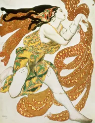 Costume design for a bacchante in 