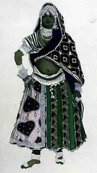 Costume design for an Arab Girl, from Le Dieu Bleu