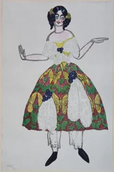 Costume design for the ballet The Magic Toy Shop by G. Rossini