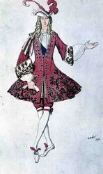 Costume for a page, in the style of Ludwig XIV, from Aladdin