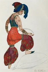 Costume of Vaslav Nijinsky for the Character of the Sultane in the Ballet Sheherazade, 1910 (watercolour on paper)