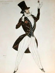 Florestan, design for a costume for the ballet Carnival composed by Robert Schumann, 1919