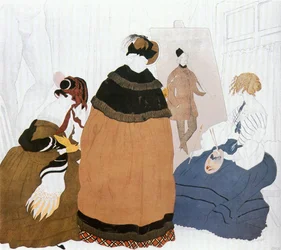 In the Studio of a Woman-Painter, Sketch for the Poster of the Exhibition of Russian Painters