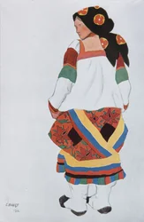 Peasant Woman. Costume Design for the Vaudeville Old Moscow at the Théâtre Femina in Paris