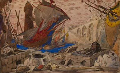 Set Design for La Pisanelle ou la mort parfumée by Gabriele d