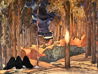 Sketch for a set for the fourth act of Gabriele d
