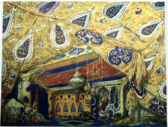 Stage Design for the Ballet Sheherazade by N. Rimsky-Korsakov