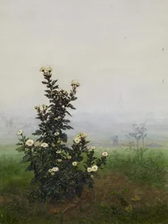 Feverfew in front of a Landscape, Issy-les-Moulineaux (?)