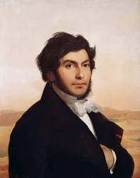 Portrait of Jean-Francois Champollion, French egyptologist, decipherer of hieroglyphs. Painting by Leon Cogniet. Louvre Museum
