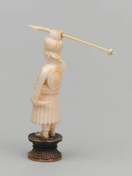 Black pawn, chess piece, India, c.1820