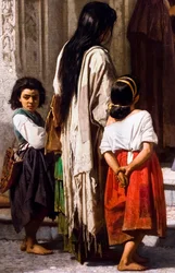 Young Woman Giving Charity at the Entrance to the Chapel of the San Sebastian Hospital in Cordoba (detail)