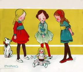 Girls playing dolls