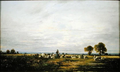 Shepherdess Watching Her Flock