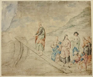 Man Mounting Plank to Boat