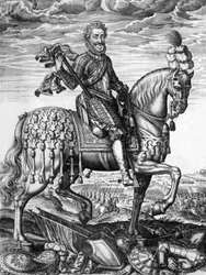 Henri IV (1553-1610) French King in 1589-1610 (engraving by Leonard Gaultier)