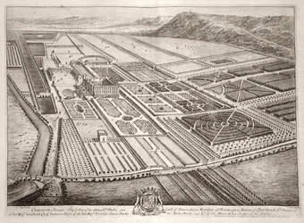 Chatsworth House, Seat of William Cavendish, 1st Duke of Devonshire, Engraved by Johannes Kip