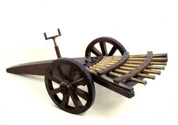 Multi-Cane Cannon. Model from the Drawing of Leonardo da Vinci. Museum of Science and Technology, Milan