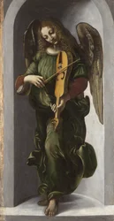 An Angel in Green Playing a Vielle (Painting from the Circle of Leonardo da Vinci, c. 1490-1499)
