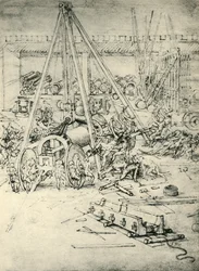A scene in an arsenal, c1485-1490
