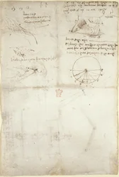 Three notes and sketches on water; a diagram on the flight of birds, from 