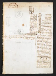 Arundel 263, f.211r Notes, sketches & diagrams, from Codex Arundel (pen & ink on paper)