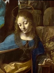 Detail of the Head of the Virgin, from The Virgin of the Rocks (detail)