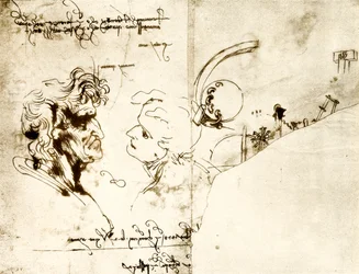 Drafts of Two Male Heads